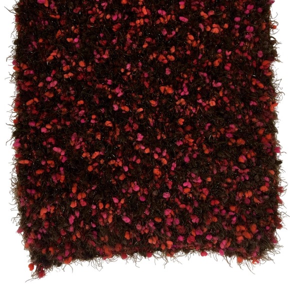 Cejon Knit Scarf 63" Pink Berries Soft Plush Sparkly Silver Thread Stretch Warm - Picture 5 of 5